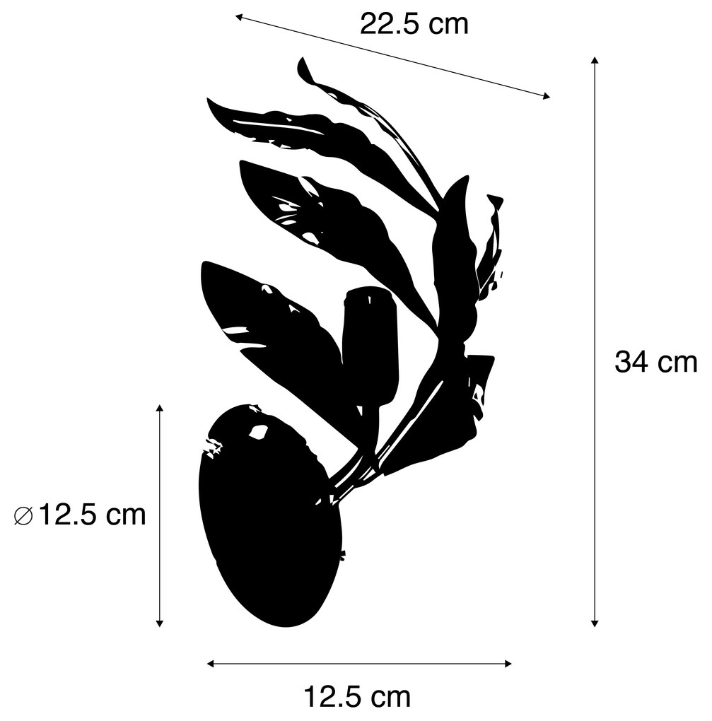 Art Deco wandlamp antiek goud - Linden