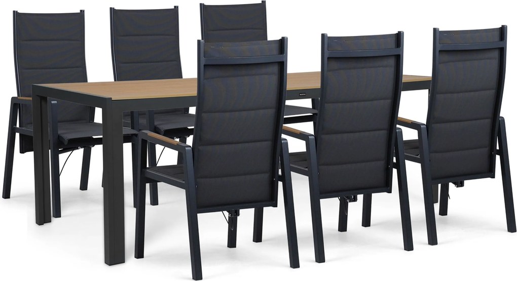 Tuinset 6 personen 210 cm Aluminium Grijs Lifestyle Garden Furniture Essence/Creta