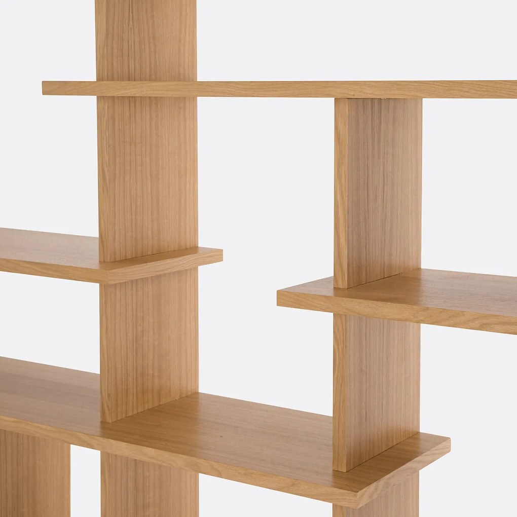 Asymmetrische boekenkast, eikenfineer, Orga