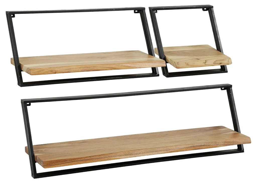 Wandschap Set Hout En Metaal - 100x25x65cm.