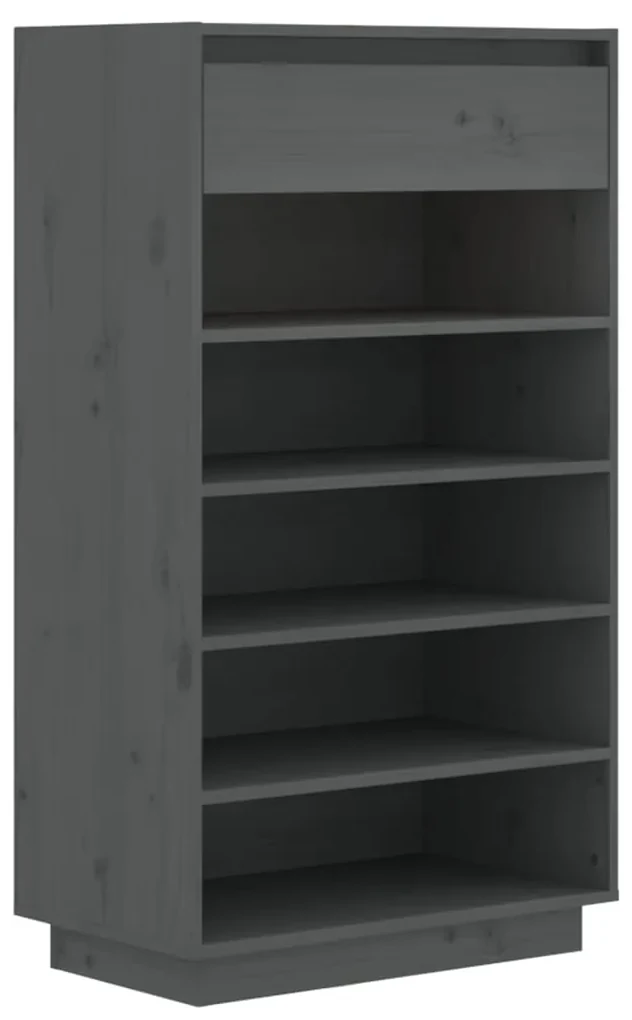 vidaXL Schoenenkast 60x34x105 cm massief grenenhout grijs