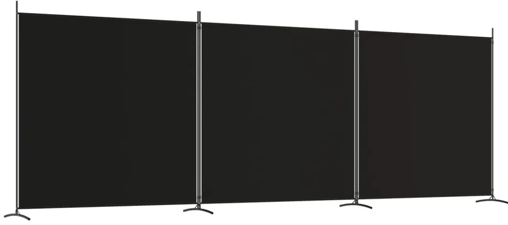 vidaXL Kamerscherm met 3 panelen 525x180 cm stof zwart