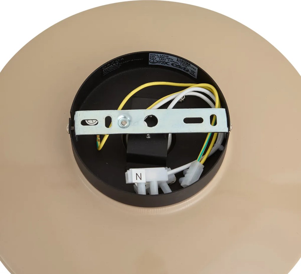 Retro plafondlamp beige met opaal glas - Lila