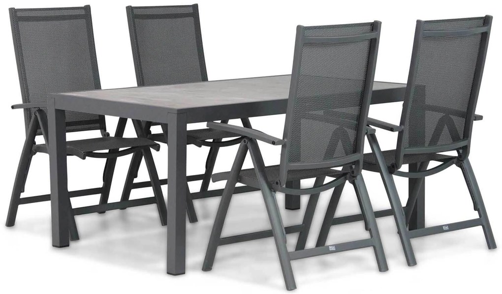 Tuinset 4 personen 164 cm Aluminium/Textileen /Aluminium/textileen Grijs Presto Vasto/Residence