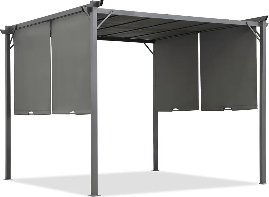 Antracietkleurige pergola voor terras Seville 3x6 m Garden Point