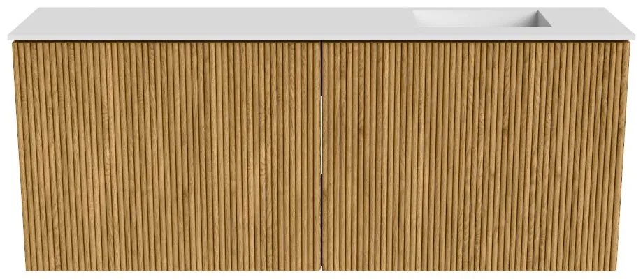 Mondiaz Joya 100cm toiletmeubel oak met wastafel faye rechts zonder kraangat talc