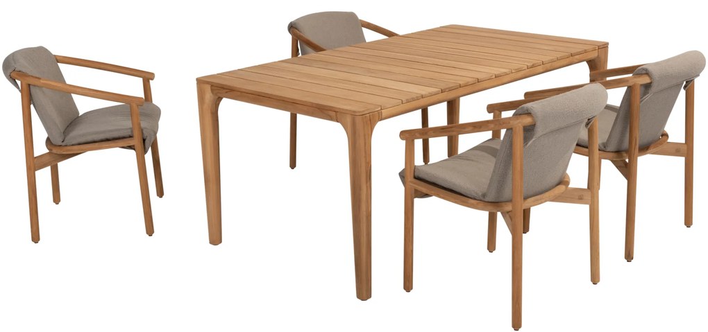 Liam Tess dining tuinset 5 delig 180x100xH75 cm teak 4 Seasons Outdoor