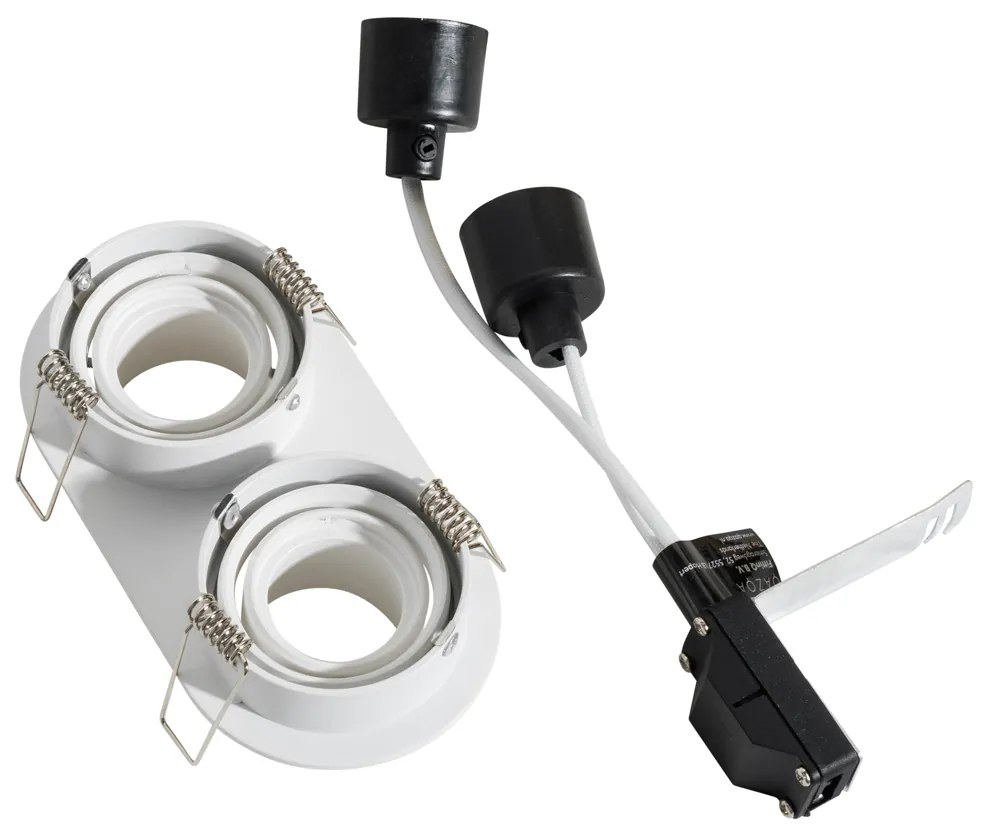 Afgeronde inbouwspot wit GU10 35mm kantelbaar 2-lichts - Installa