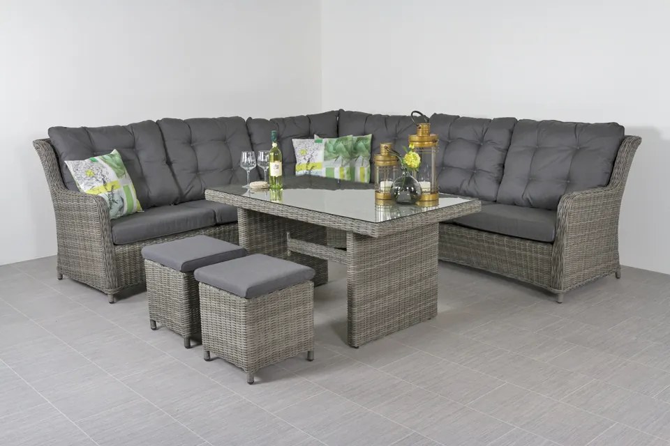 Lounge dining set Richmond - Ash grey (OP=OP)