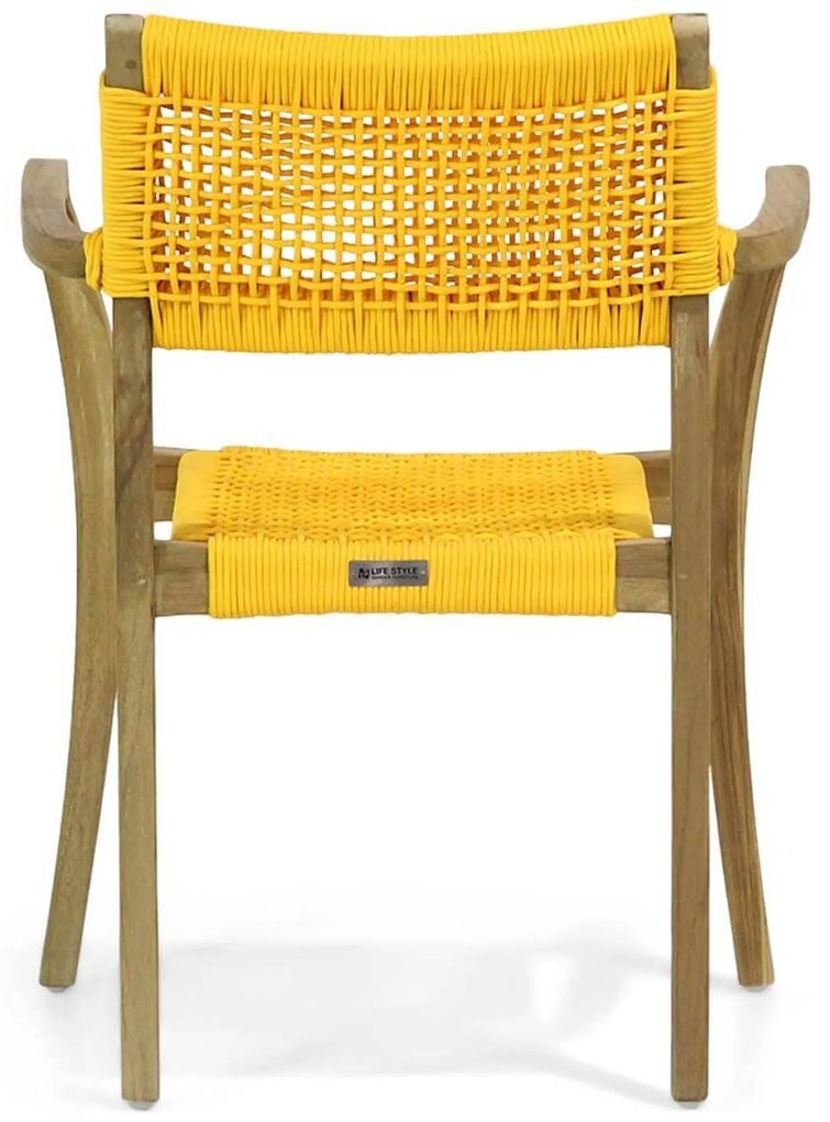 Tuinstoel stapelbaar Teak/Rope Geel Lifestyle Garden Furniture Dallas