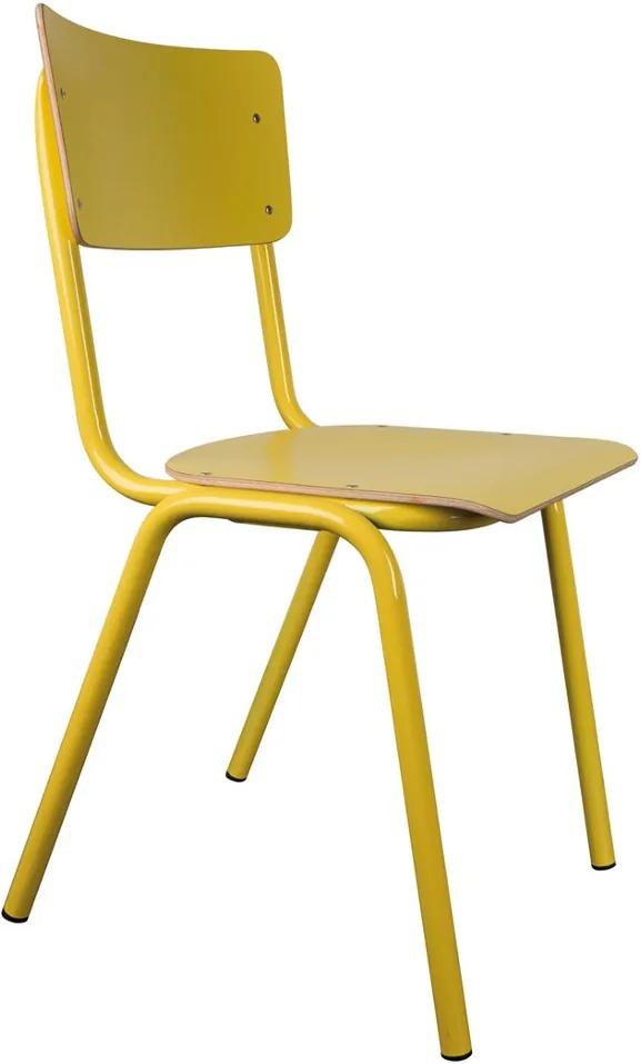 Zuiver Back to School stoel geel set van 4