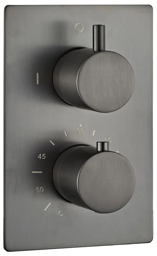 Saniclear Cube inbouw regendouche met inbouw douchekop 30x30cm, glijstang en 2 standen handdouche verouderd ijzer - gunmetal