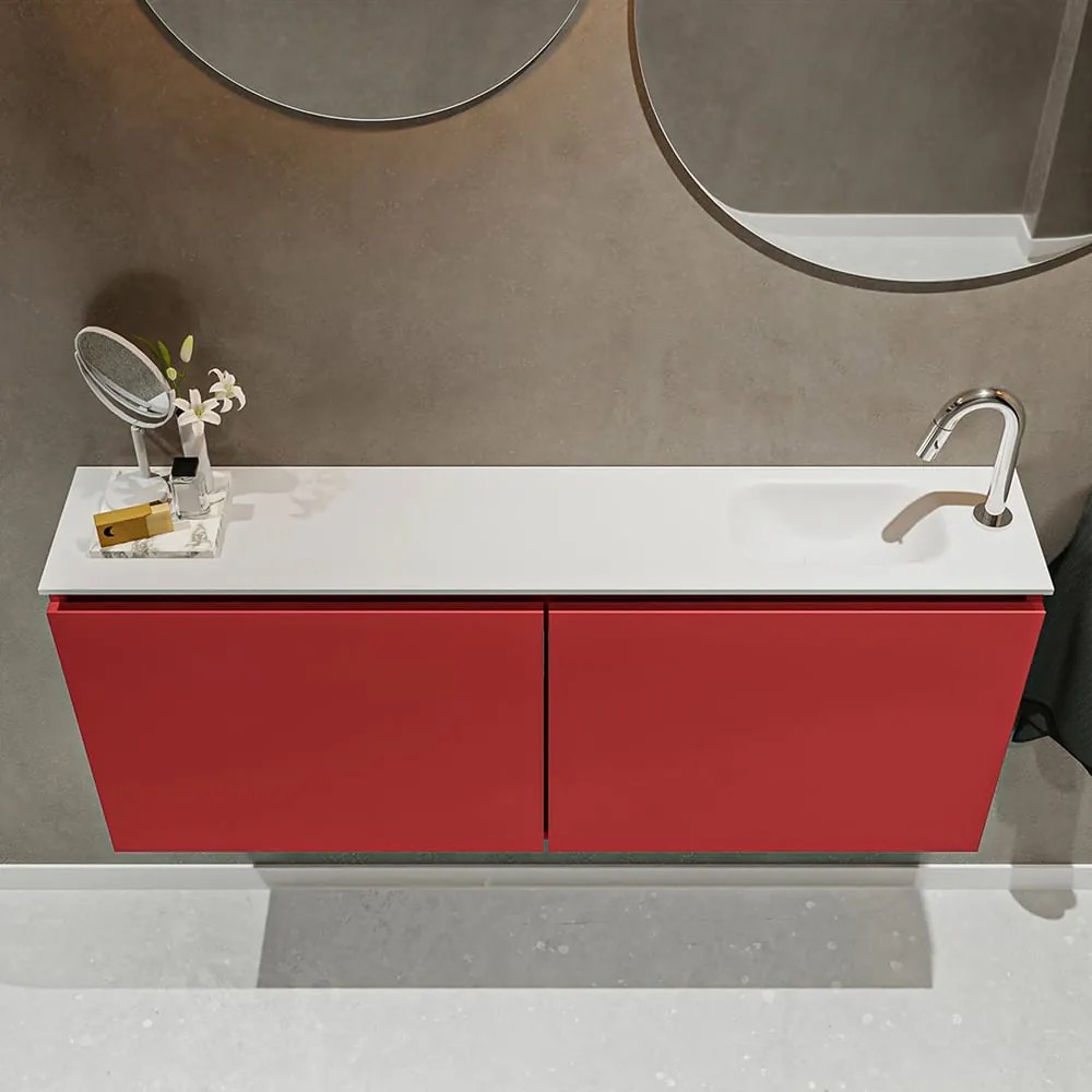 Mondiaz Ture 120cm toiletmeubel fire met wastafel talc rechts 1 kraangat