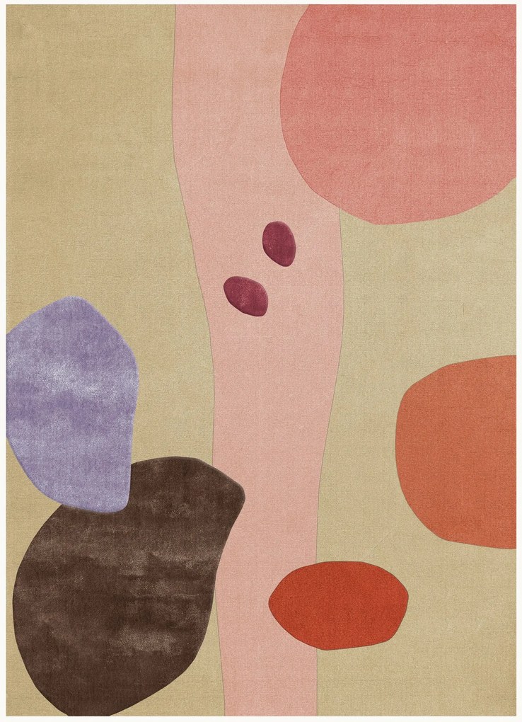 Handgeweven langpolig wollen vloerkleed Secret Garden