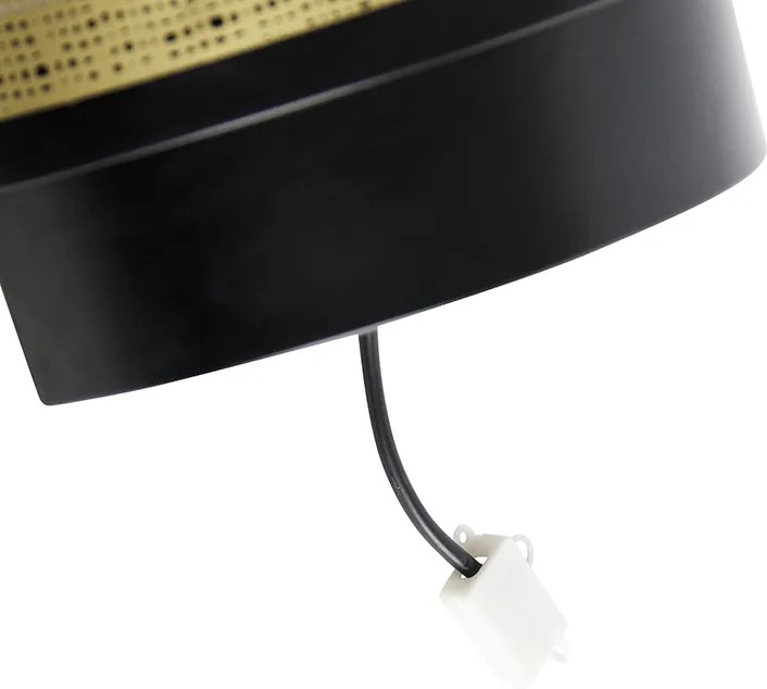 Vintage wandlamp zwart met messing 30x25 cm - Kayleigh