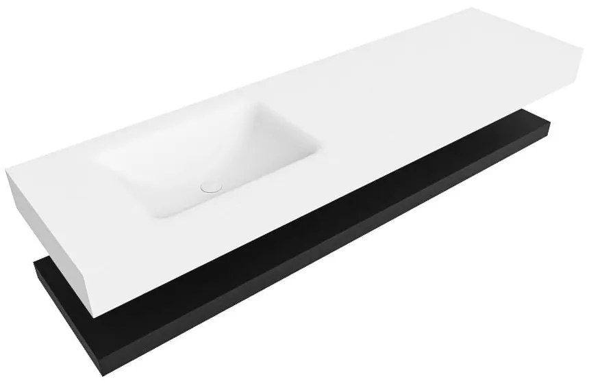 Zaro Alan badmeubel 170cm met planchet urban en vrijhangende wastafel cloud links zonder kraangat talc