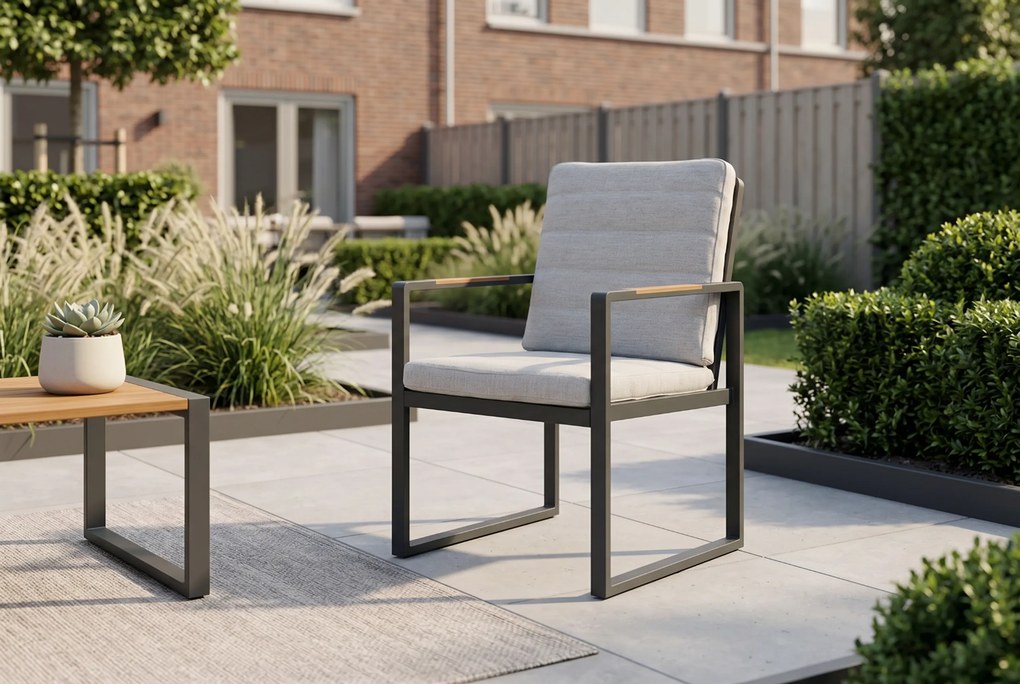 Tuinset 4 personen 909 cm Aluminium Grijs Lifestyle Garden Furniture Alessio/Creta