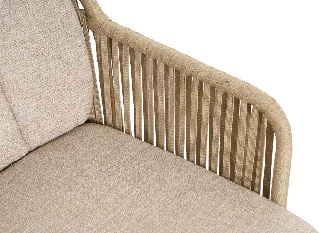 Tuinset 6 personen 220 cm Rope Taupe Domani Furniture Trivento/Belluno