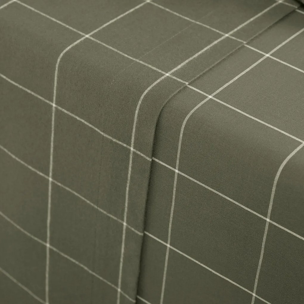 Plat laken in flanel, Charlie kaki