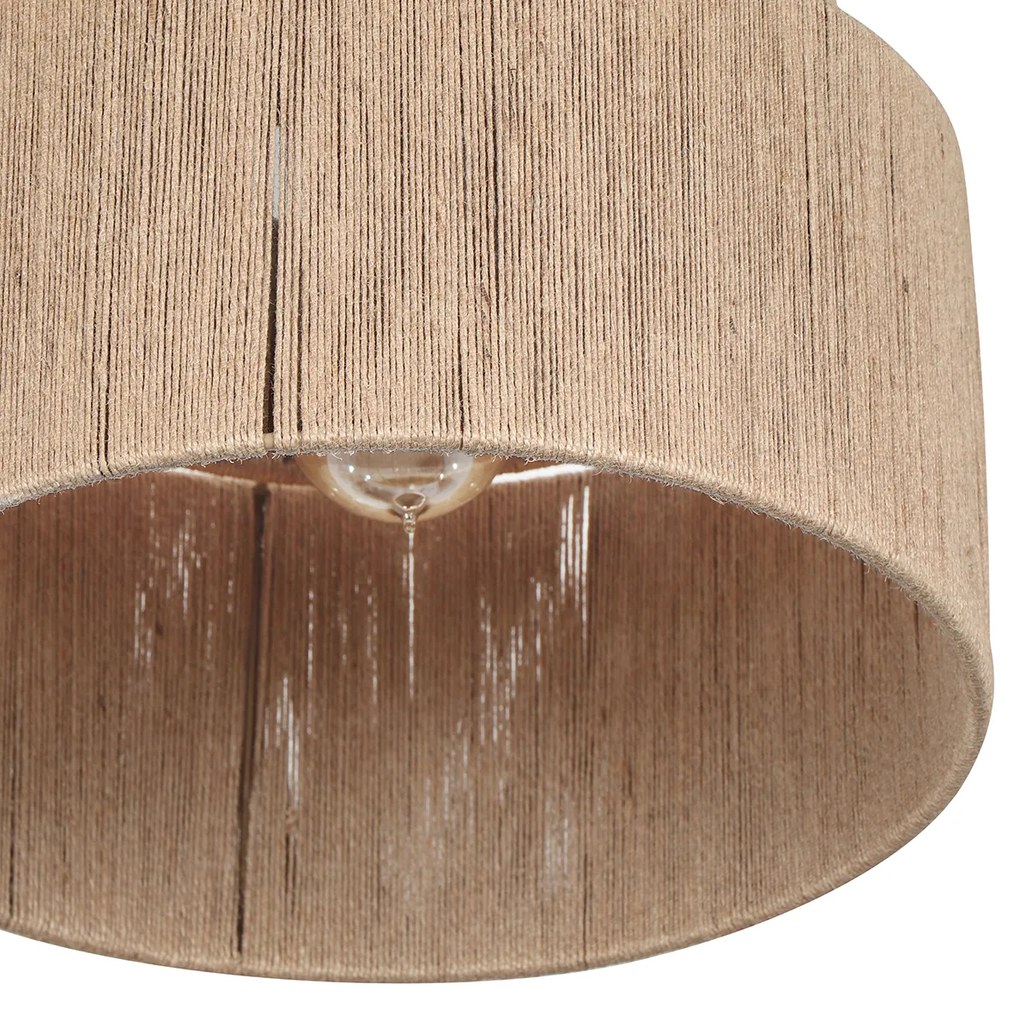 Japandi plafondlamp bruin met touw - SmilleJapandi E27 Scandinavisch rond Binnenverlichting Lamp
