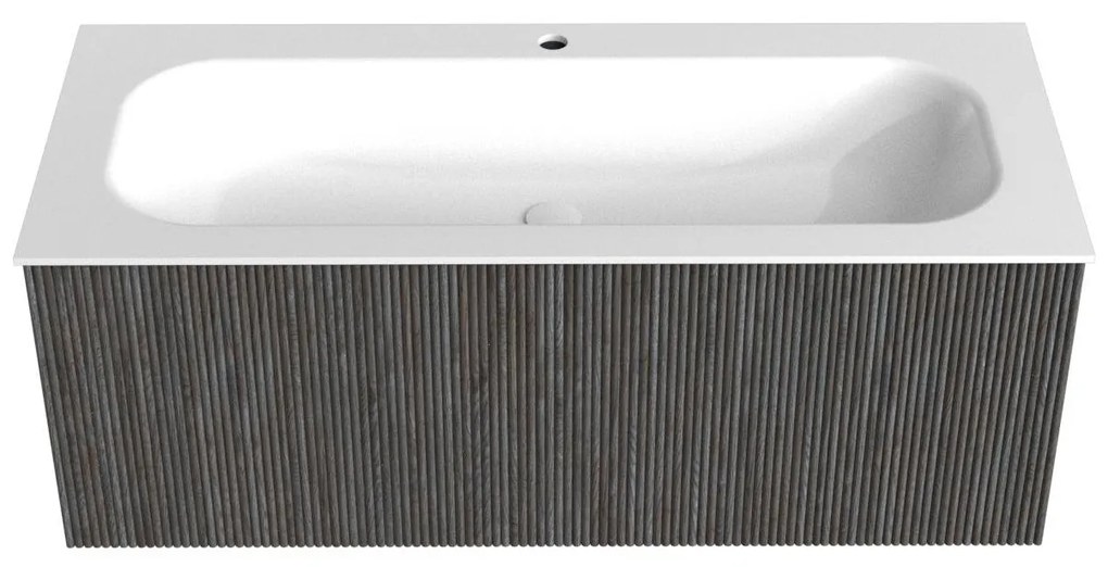 Mondiaz Kurve 110cm badmeubel shadow met 1 lade en wastafel big medium midden 1 kraangat