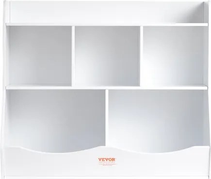 VEVOR Houten speelgoedopberger met boekenplank, 89 x 40 x 76 cm, 5-laags speelgoedkast, kinderboeken- en speelgoedplank voor kinderkamers en speelkamers