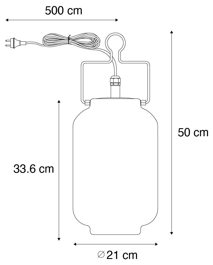 Buiten hanglamp wit 20 cm met stekker IP44 - Pion Modern E27 IP44 Buitenverlichting rond