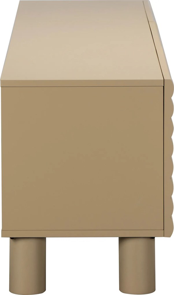 Zandkleur Tv-meubel Met Grote Ribbels 180 Cm - 180x40x55cm.