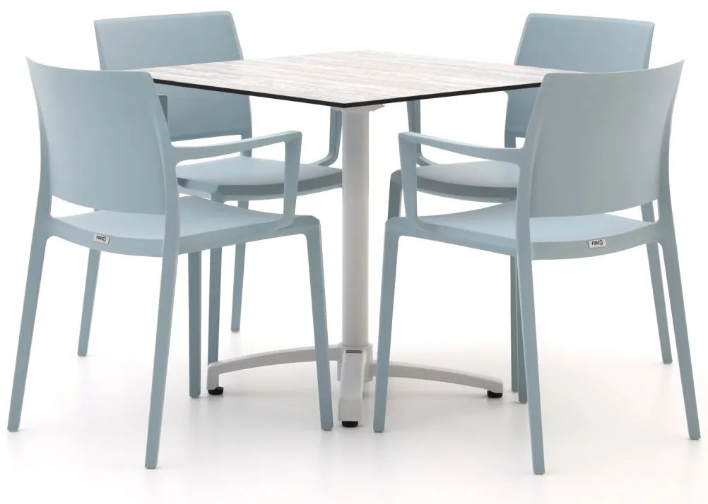 Forza Sile/Canzo 80cm dining tuinset 5-delig stapelbaar inklapbaar