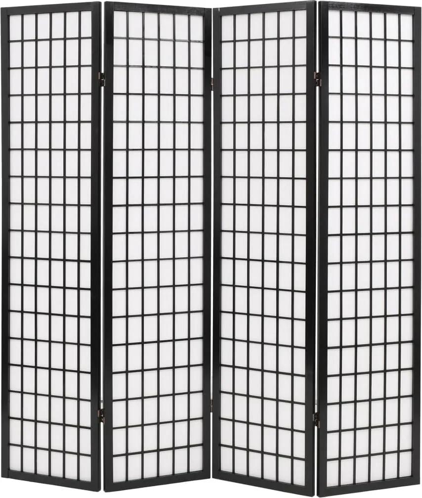 Kamerscherm inklapbaar Japanse stijl 160x170 cm zwart