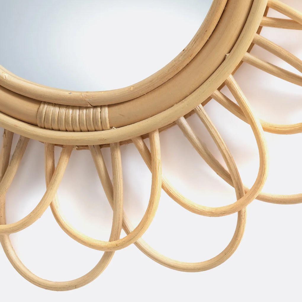 Spiegel in rotan, dubbele bloem,Ø45 cm, Nogu