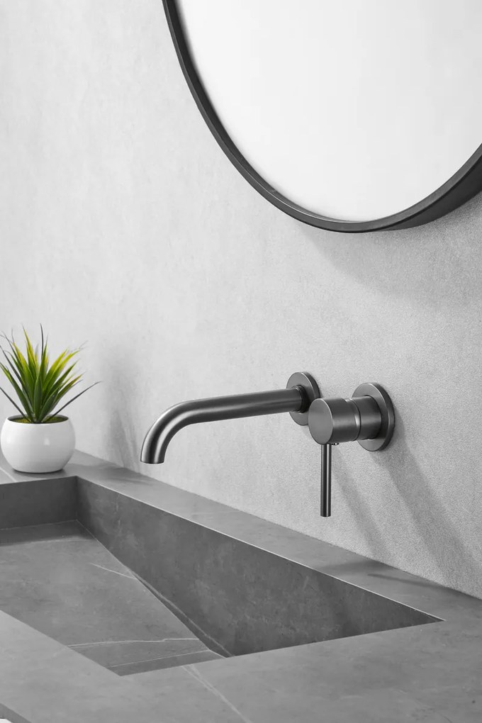 Saniclear Iron inbouw wastafelkraan verouderd ijzer - gunmetal
