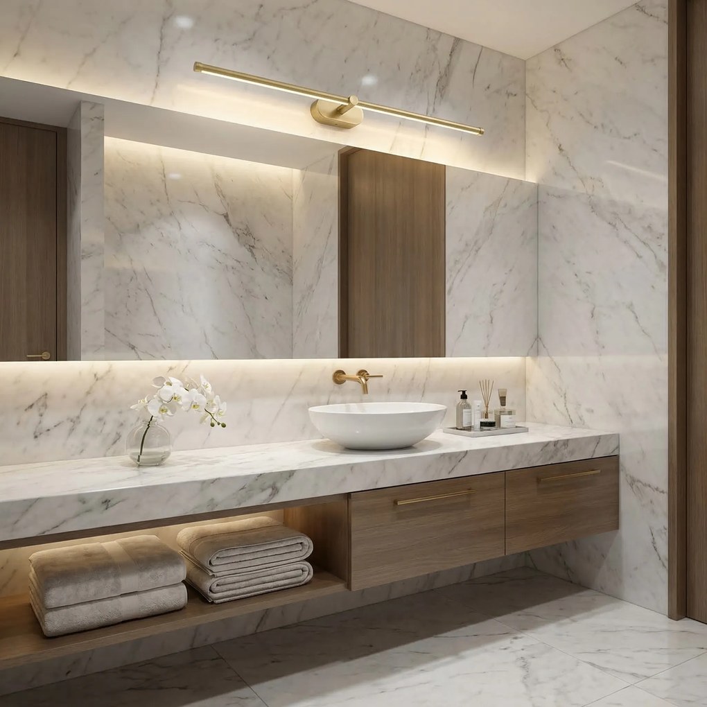 Badkamer LED-wandlamp APP1894-1W 80 cm BRUSH GOLD