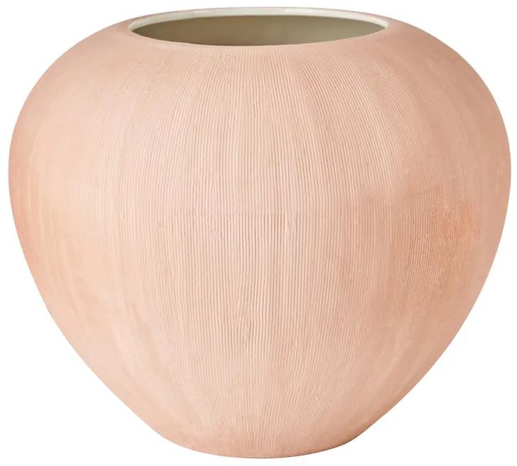 Keramische vaas - bol - roze - 31x31x25.5 cm
