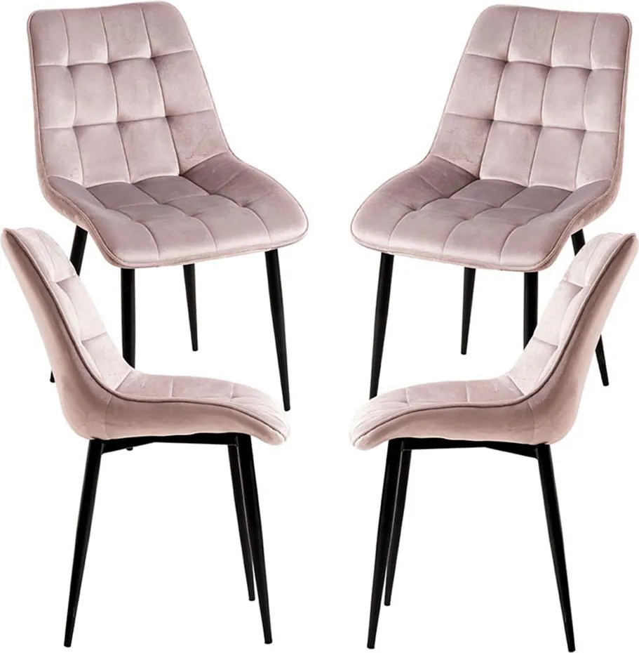 Pack 4 Cade Fluwelen Stoelen