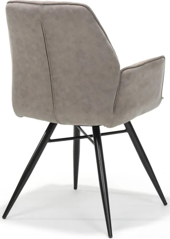Eetkamerstoel Clark | lederlook Soft pebble