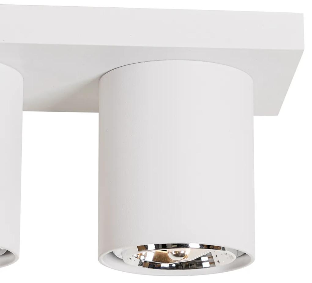 Moderne plafondSpot / Opbouwspot / Plafondspot wit 4-lichts - Tubo Modern GU10 Binnenverlichting Lamp