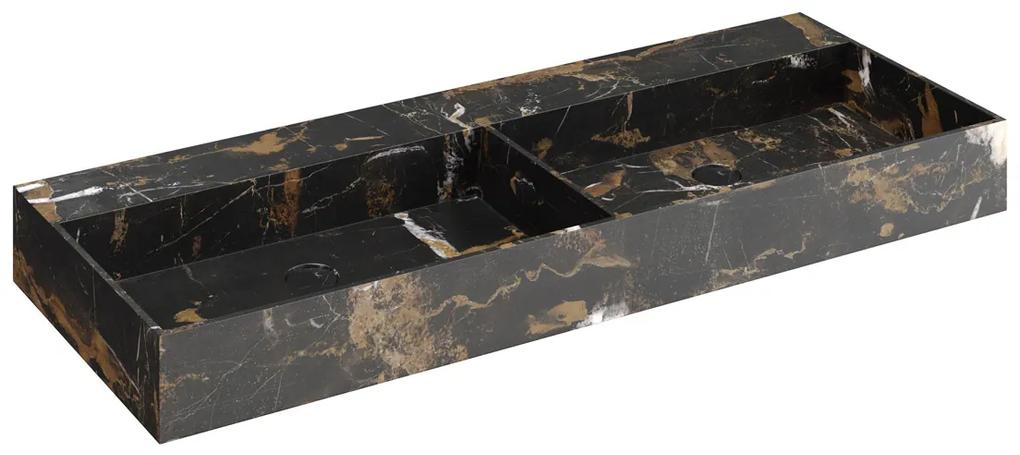 Fontana Portoro Gold badkamermeubel mat zwart 120cm zonder kraangaten