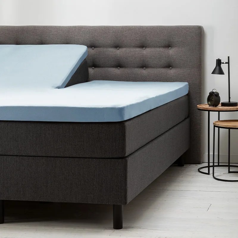 Fresh &amp; Co Comfort Splittopper Hoeslaken Jersey - Lichtblauw 160 x 200/210 cm