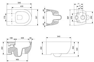 Plieger Kansas randloos toilet met softclose & quick release zitting wit mat