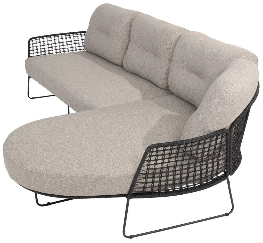 Taste by 4 Seasons Rhodos chaise loungebank antraciet  Loungebank    antraciet weerbestendig