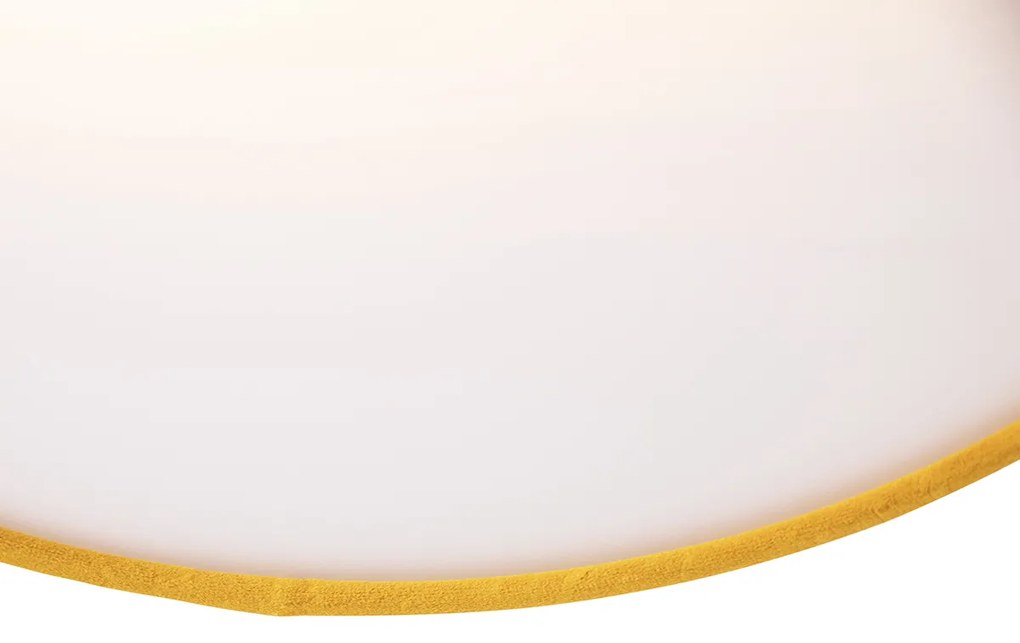 Stoffen Smart plafondlamp met dimmer oker 40cm incl. 2 Wifi A60 - Drum E27 rond Binnenverlichting Lamp