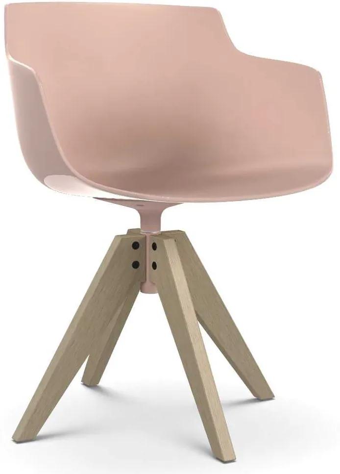 MDF Italia Flow Slim Color VN Oak stoel gebleekt powder pink