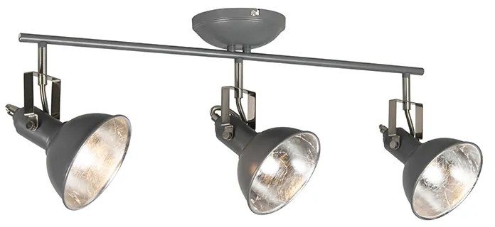 Industriële Spot / Opbouwspot / Plafondspot antraciet draai- en kantelbaar 3-lichts - Tommy Industriele / Industrie / Industrial E14 Binnenverlichting Lamp