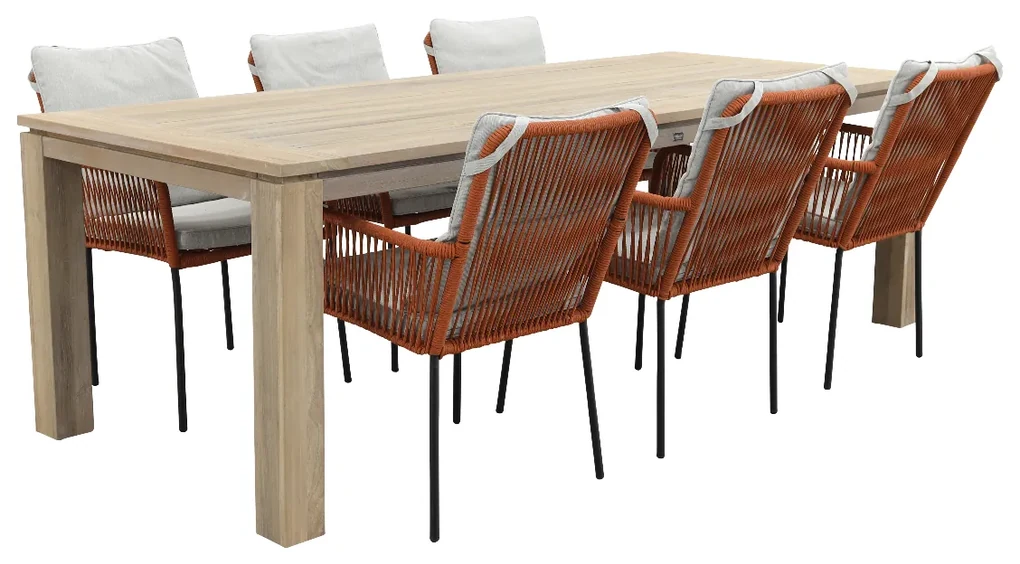 Teresa Terra/Rome grey 240 cm. tuinset – 7-delig