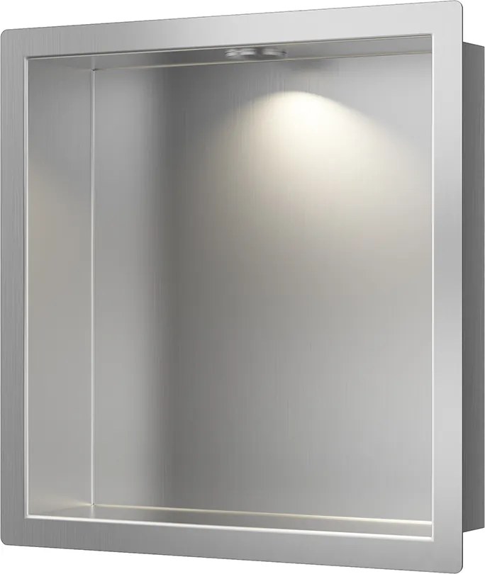 Mueller Round inbouwnis met LED verlichting 30x30cm RVS