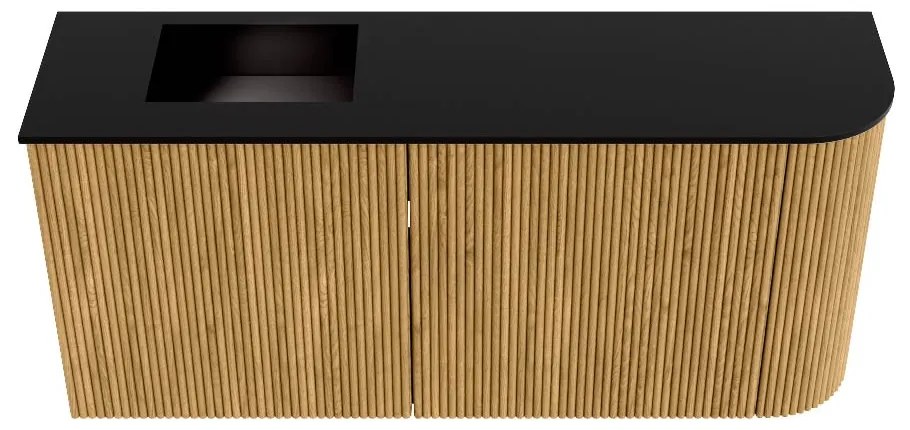 Mondiaz Joya 90cm toiletmeubel ronding rechts oak met wastafel faye links 1 kraangat urban
