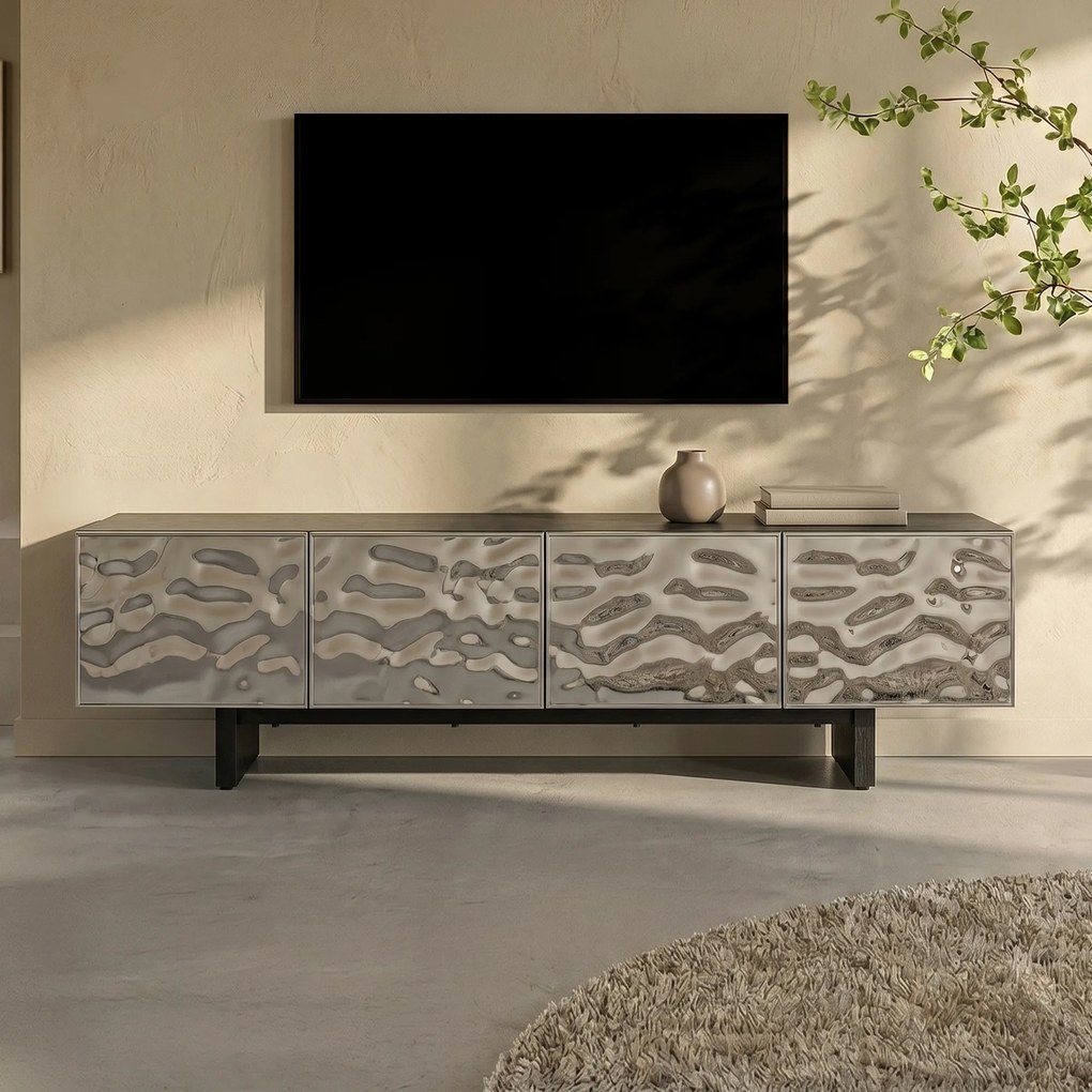 Chroom TV-meubel - 180x40x45cm.