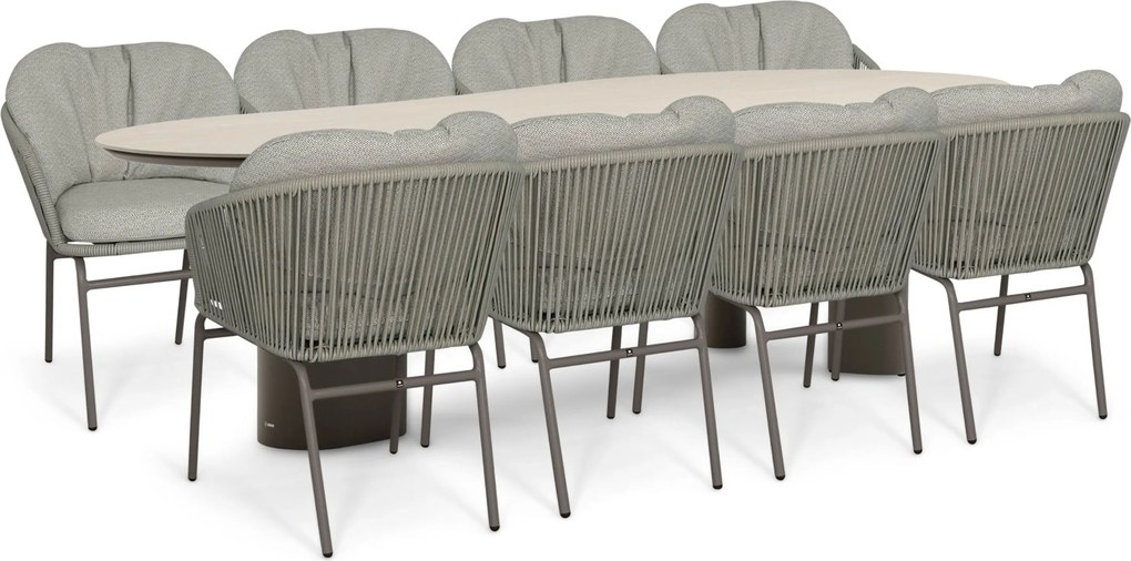 Tuinset 8 personen 300 cm Rope Taupe Coco Livo/Weave