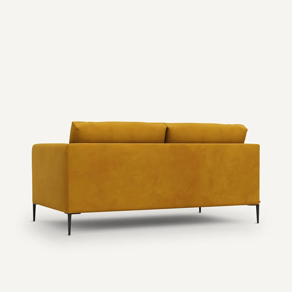 Compacte zitbank in fluweel, Oscar, ontwerp E. Gallina